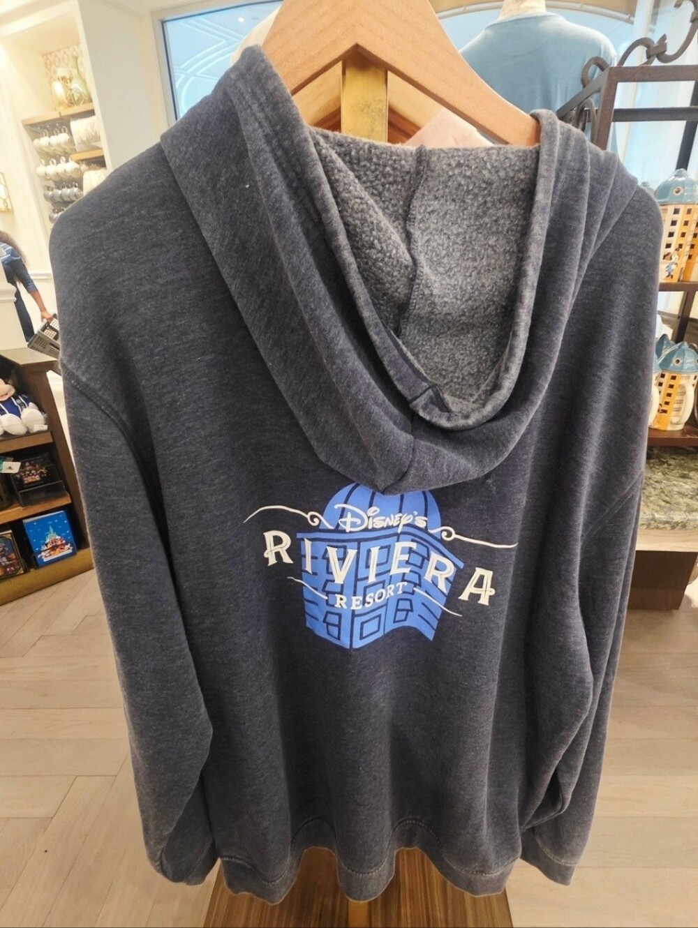 Disney Parks Hoodie in Dark Gray with Blue Riviera Logo Unisex